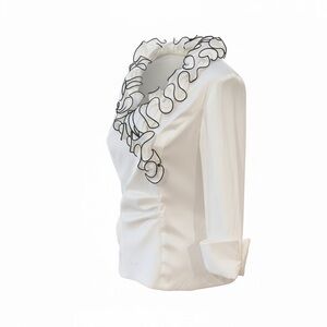 Xscape White Top with Black Trim- Size 10